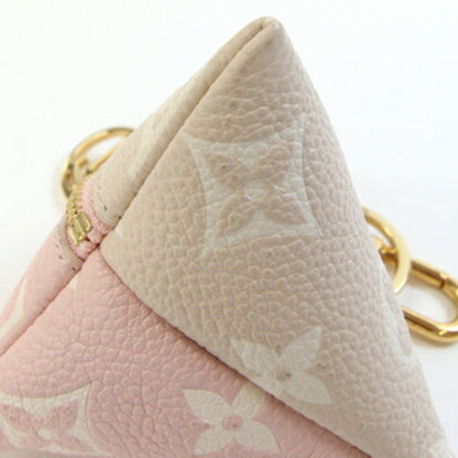 Louis Vuitton Monogram Empreinte Berlingo Bag Charm M00669 Pink/Beige Mini Pouch Triangle Keychain