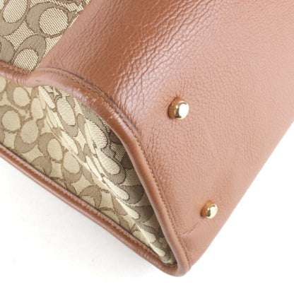 Coach Dempsey Tote F2239-C5793 Bag Signature 2-Way Brown Canvas