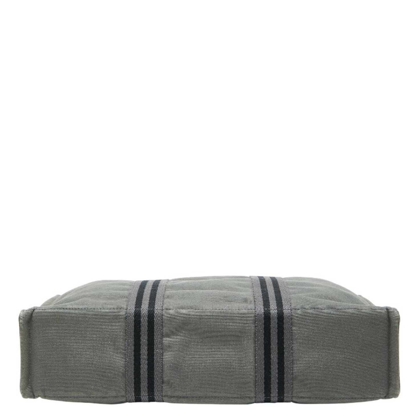 Hermes Foule Tote Mm Handbag Bag Gray Black Canvas