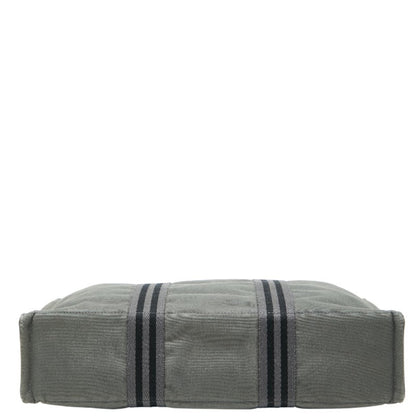 Hermes Foule Tote Mm Handbag Bag Gray Black Canvas