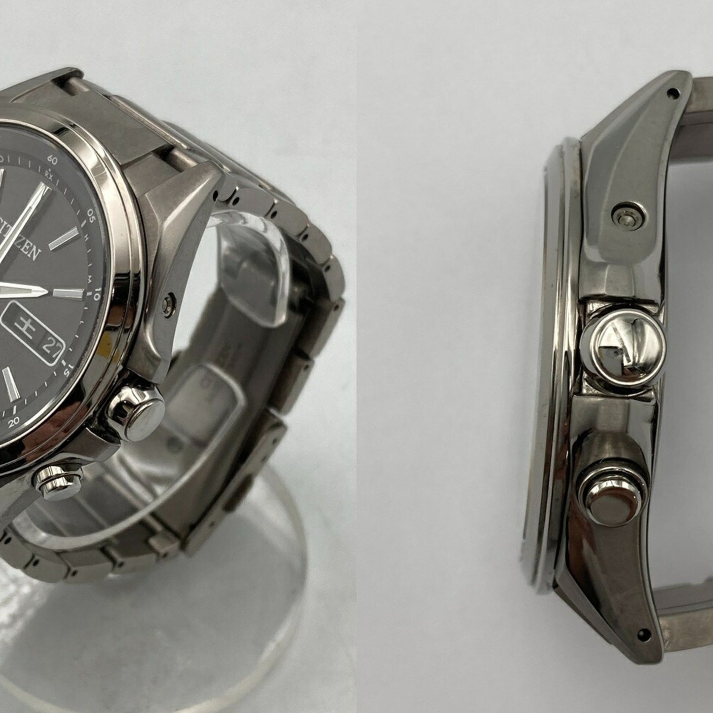 Citizen Attesa Day Date Eco-Drive Radio-Controlled Wristwatch At6040-58E D4