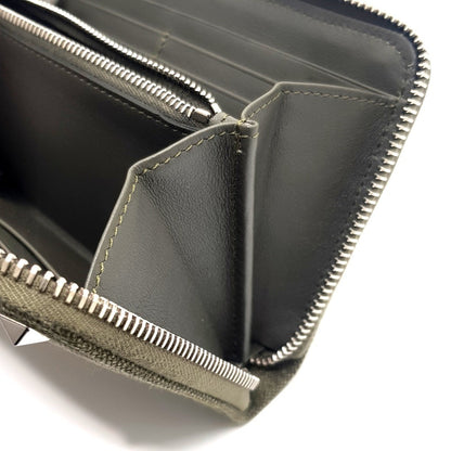 Valentino Garavani Studded Vltn Print Round Long Wallet Canvas X Leather
