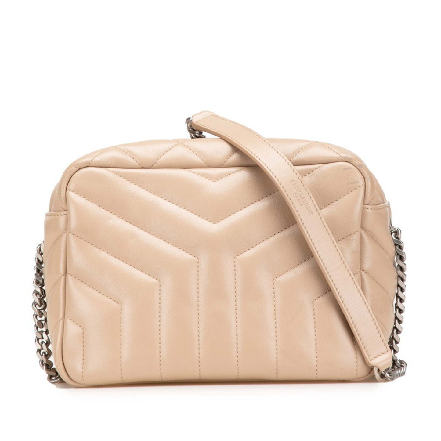 Saint Laurent Lulu Bowling Shoulder Bag 454317 Beige Leather