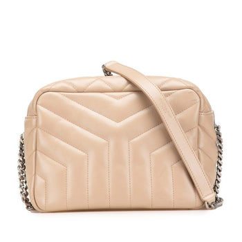 Saint Laurent Lulu Bowling Shoulder Bag 454317 Beige Leather