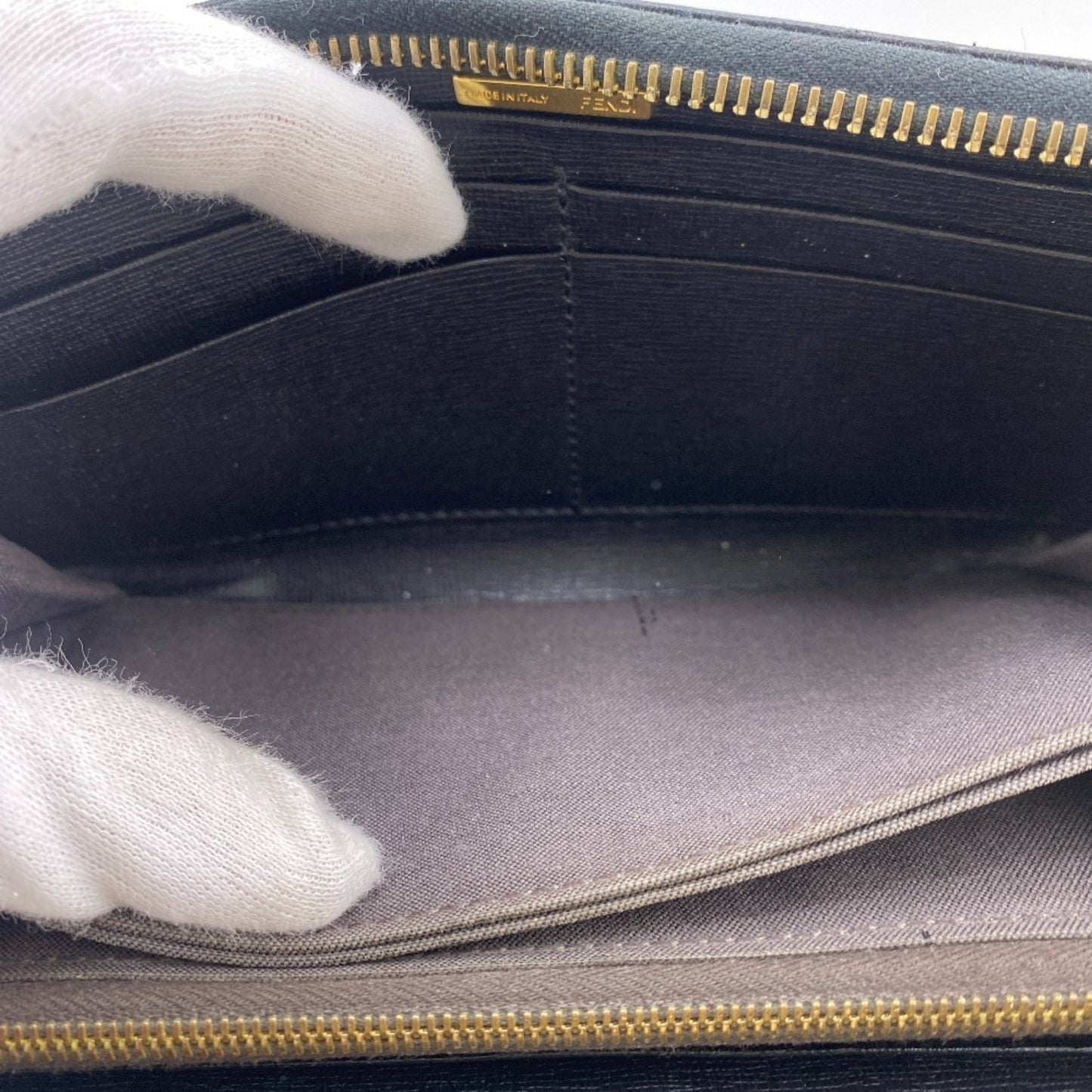 Fendi 8M0299 Round Long Wallet Black