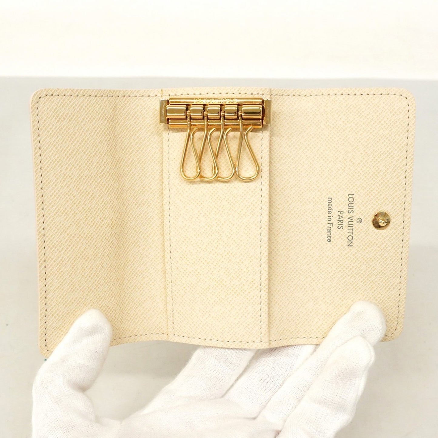 Louis Vuitton Damier Azur Multicle 4 Key Case N60020 White