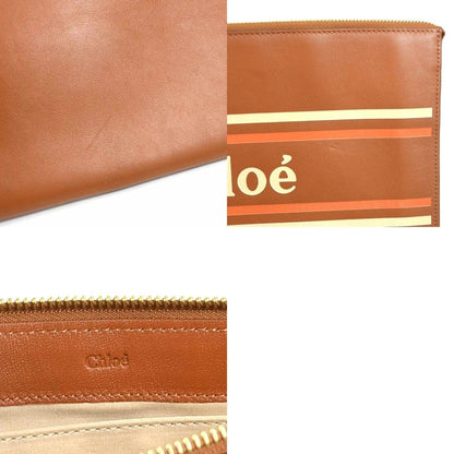 Chlo Chloe Clutch Bag Leather Brown