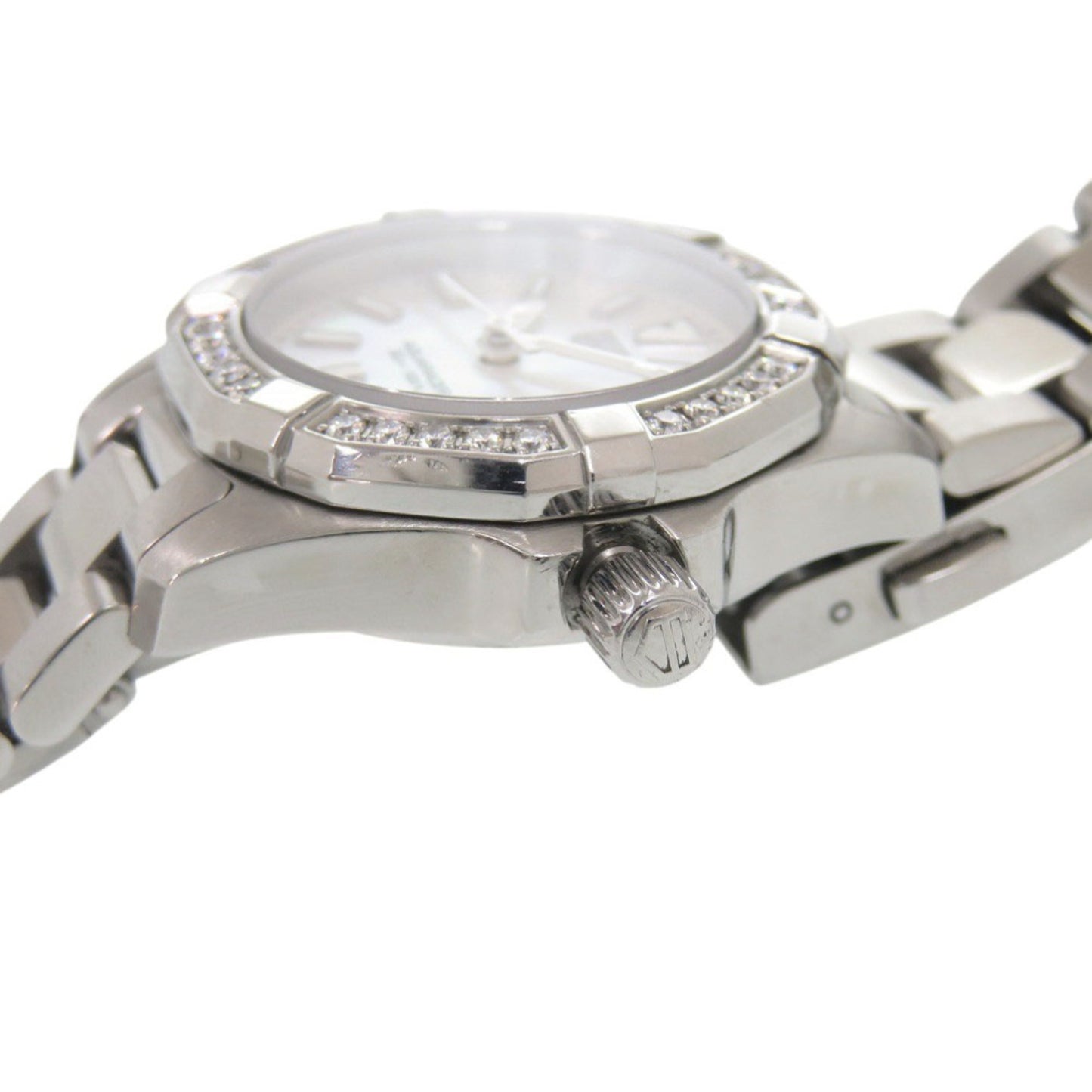 Tag Heuer Aquaracer Diamond Bezel Wbd1413.Ba0741 Stainless Steel White Shell Dial Quartz Watch 0235