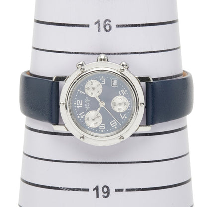 Herms Clipper Strap (Non-Original) Watch Cl1.310 Quartz Movement Blue Dial Stainless Steel Leather