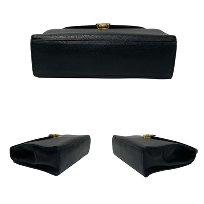 Yves Saint Laurent Logo Hardware Leather 2-Way Shoulder Bag/Handbag Black 31064