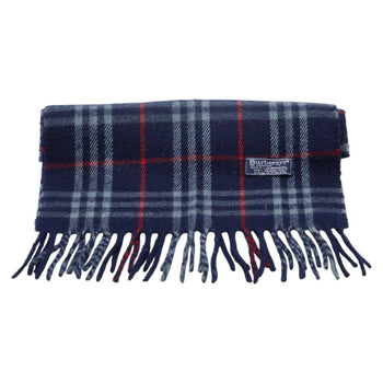 Burberry Nova Check Scarf Navy Multicolor Wool