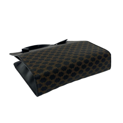 Celine Macadam Blason Pattern Leather Handbag/Mini Tote Bag In Black