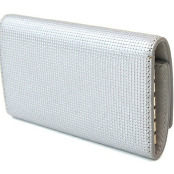 Fendi 6-Ring Key Case 8Ap079 Silver Leather
