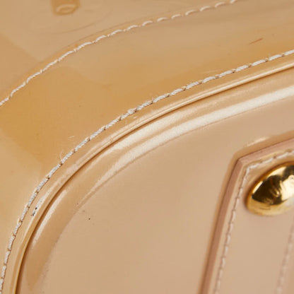Louis Vuitton Monogram Vernis Alma Pm Handbag M91751 Beige Poodle Patent Leather