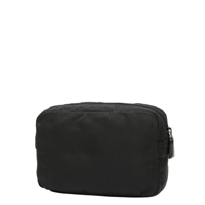 Prada Triangle Logo Plate Pocono Pouch Mv348 Black Nylon