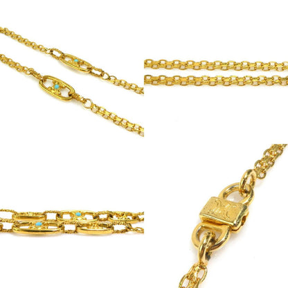 Celine Necklace Metal Rhinestone Gold Blue