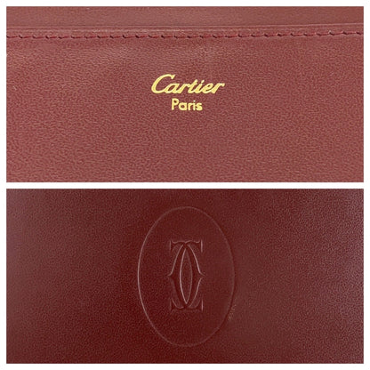 Cartier Must Line Bordeaux Gold Hardware Leather Long Wallet