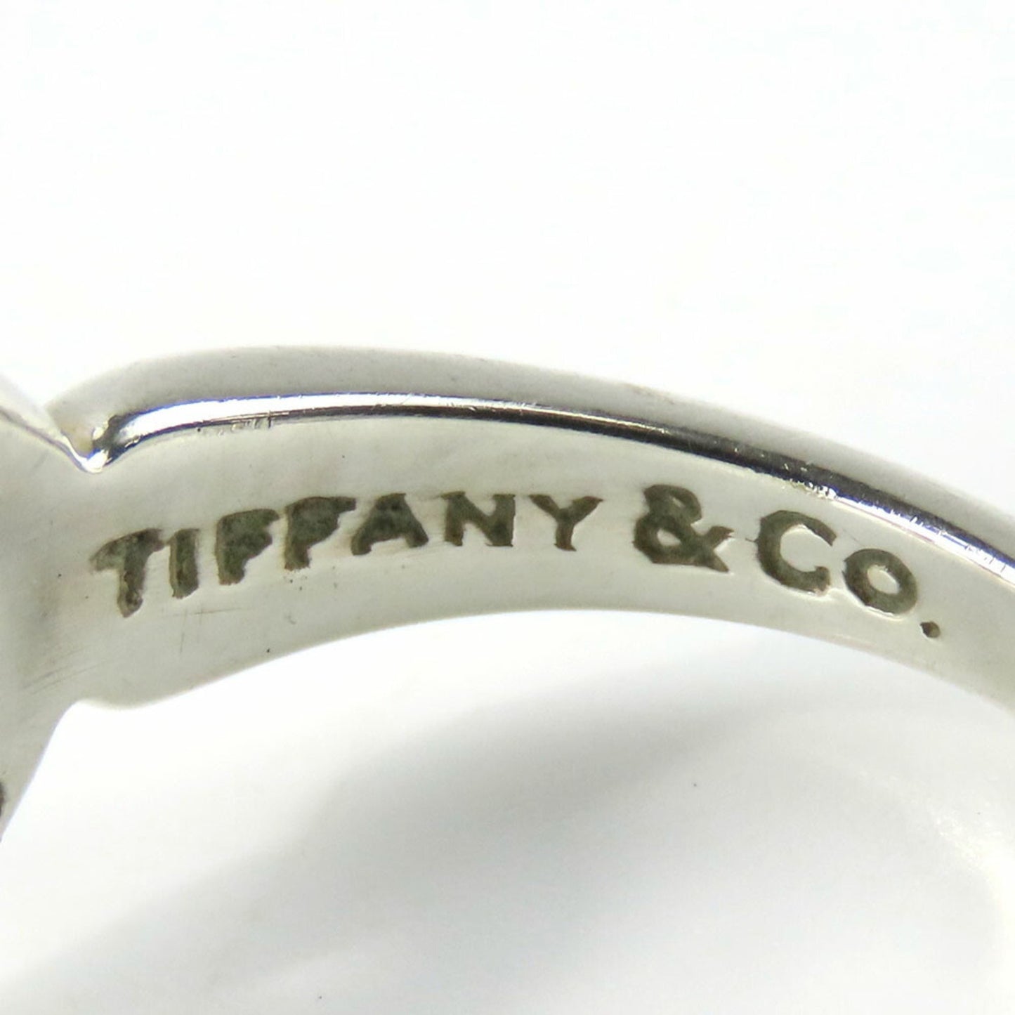 Tiffany & Co. Ring Heart Ribbon Silver 925 K18Yg Approx. 3.2G Yellow Gold #9.5