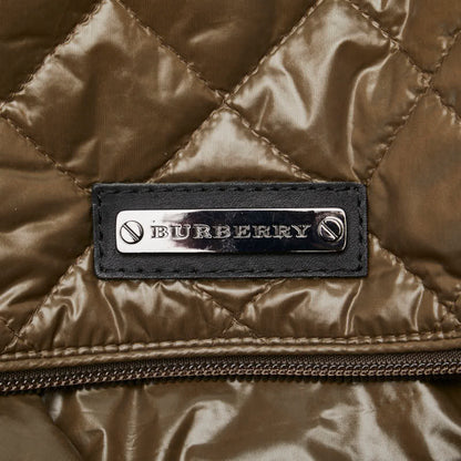 Burberry Logo Plate Shoulder Bag Khaki Black Nylon