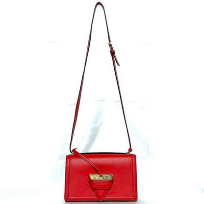 Loewe Shoulder Bag Barcelona Red F-19948 Flap Leather