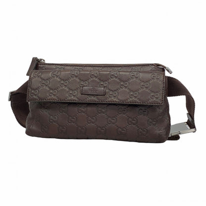Gucci Waist Bag Guccissima 162916 Leather Brown