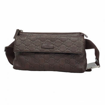 Gucci Waist Bag Guccissima 162916 Leather Brown