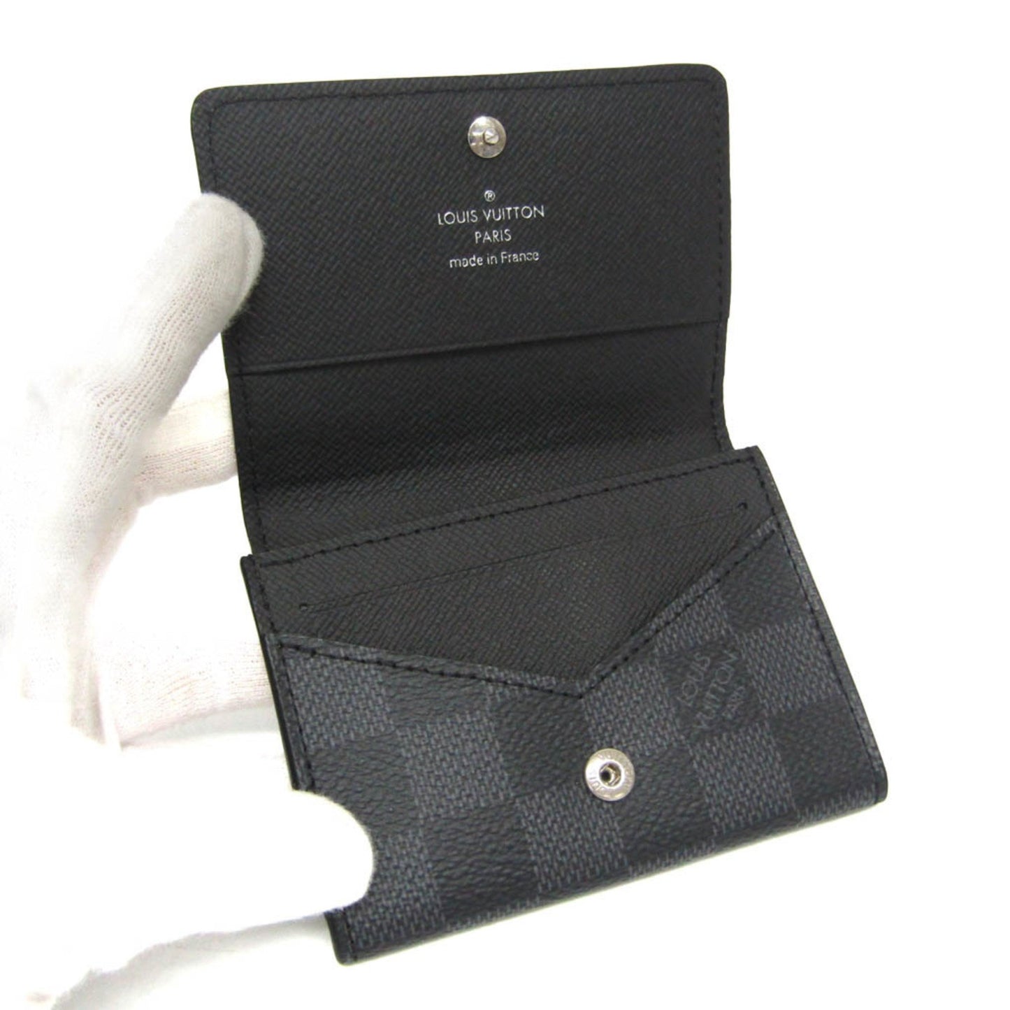 Louis Vuitton Envelope Business Card Holder N63338 Damier Graphite Business Card Case Black