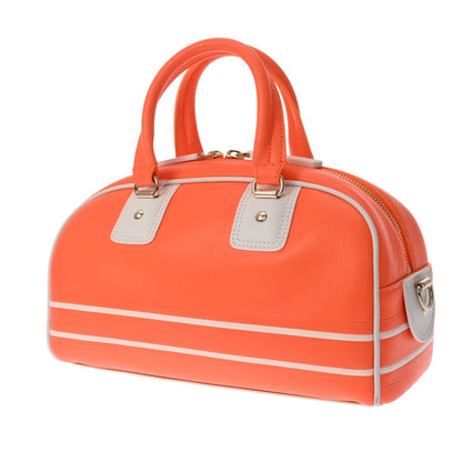 Christian Dior Vibe Small Bowling Bag In Orange/White
