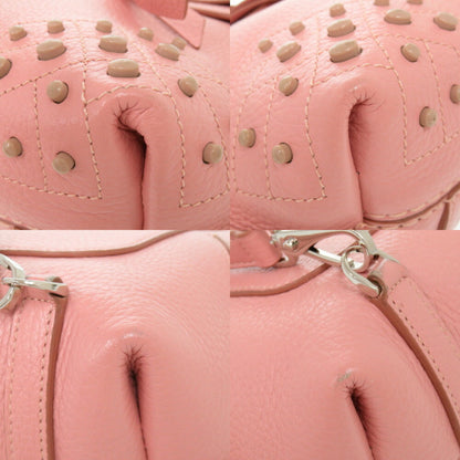 Tod'S Wave Line Backpack Leather Pink Rucksack Shoulder Handbag 0555Tod'S