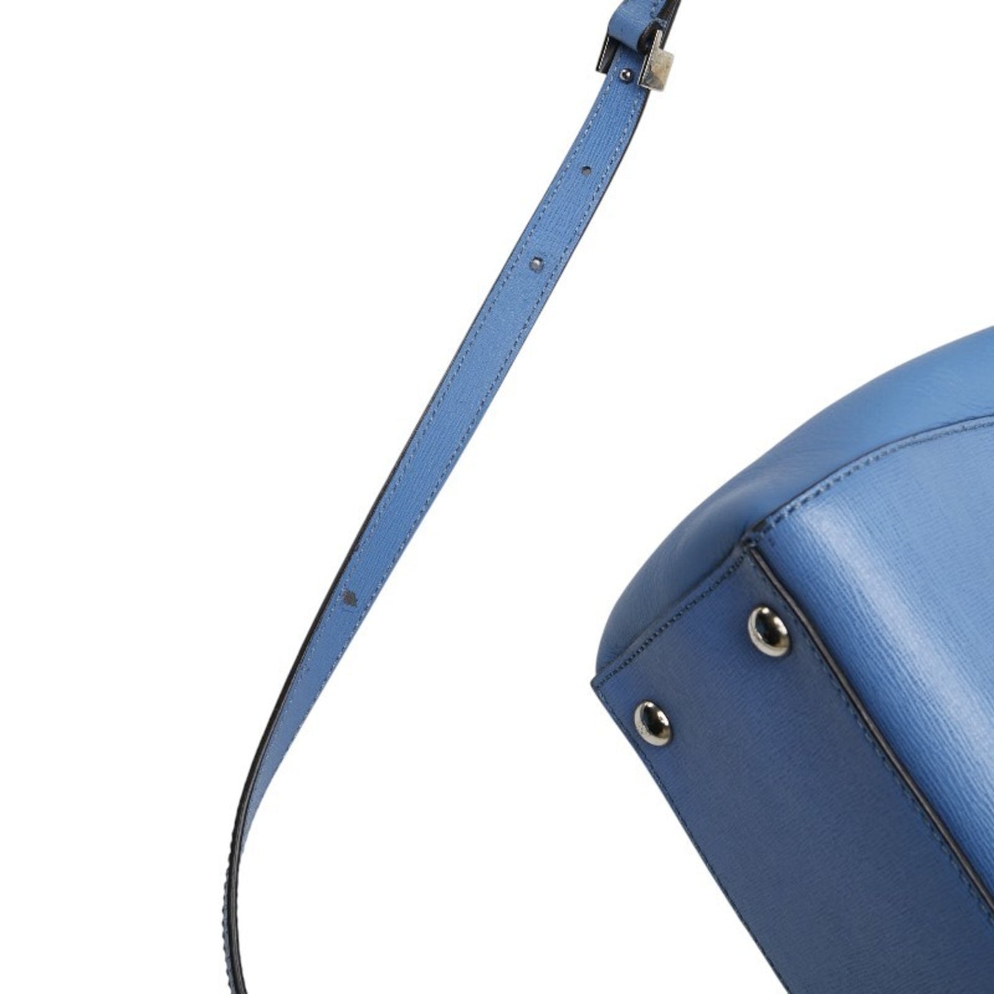 Fendi Petit Toujours Handbag/Shoulder Bag 2Way 8Bh253 Light Blue Leather