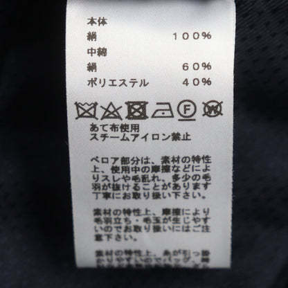 Hermes 100% Silk H Motif Velour Logo Quilted Padded Large Scarf Blanket Shawl Navy Made In France