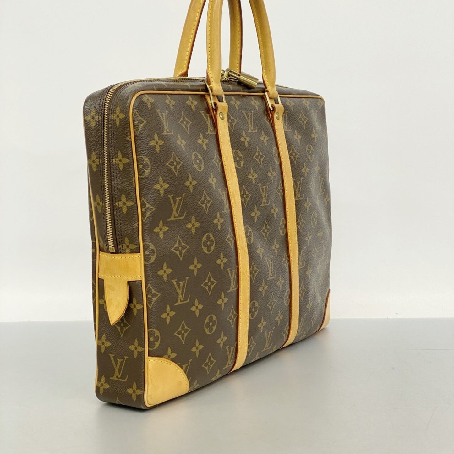 Louis Vuitton Monogram Porte-Document Voyage Bag M53361 Brown