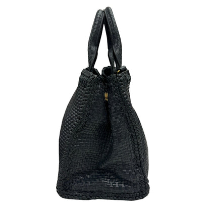 Prada 1Bg258 Shoulder Bag Madras Handbag Leather Navy