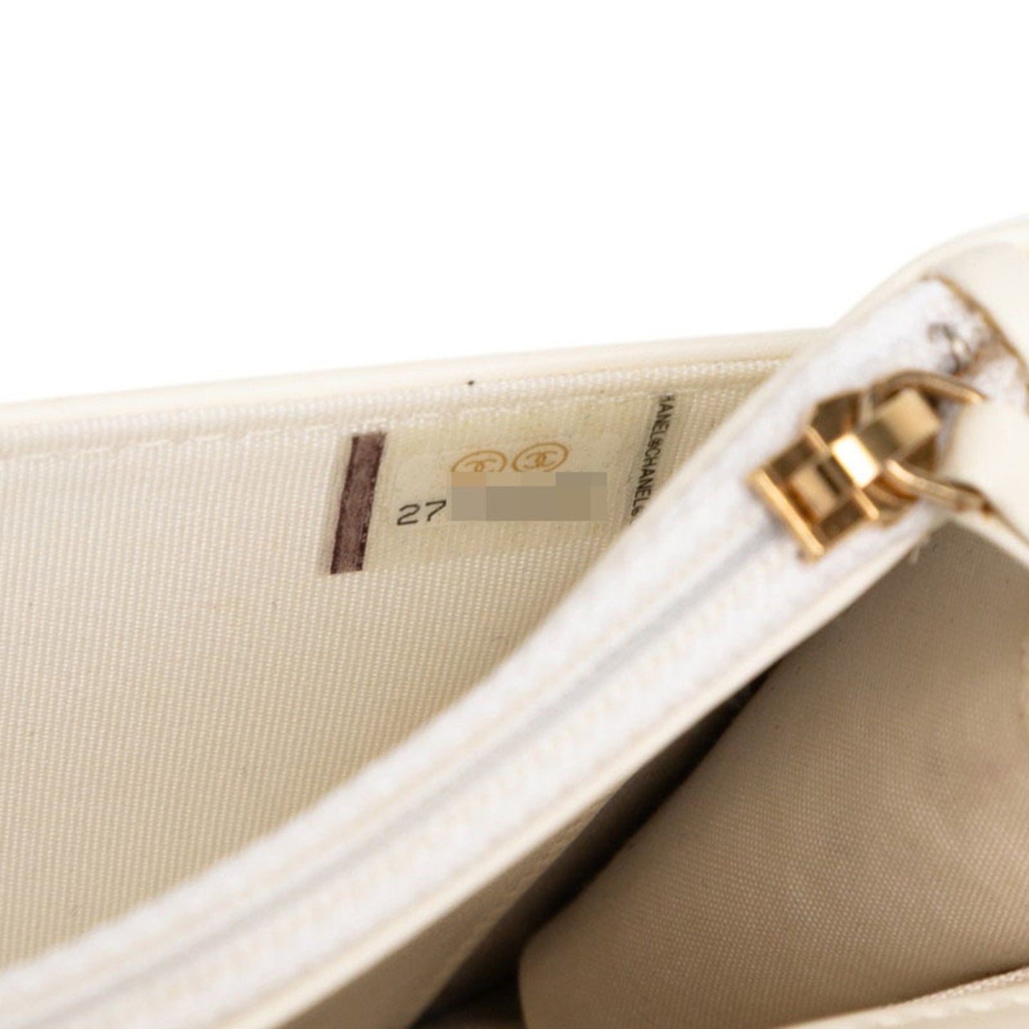 Chanel Boy Chanel Coco Mark Crossbody Chain Wallet Shoulder Bag In White Caviar Skin