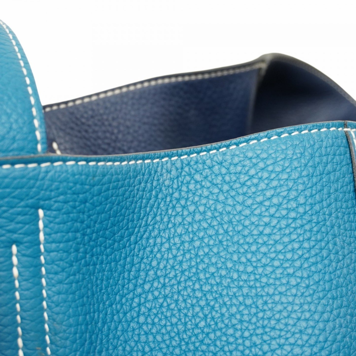 Hermes Herms Double Sens 36 Tote Bag In Taurillon Clemence Blue Izmir Leather With Ankle Strap