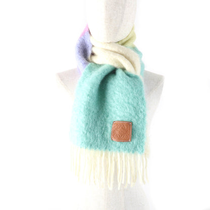 Loewe Women'S Mohair Blend Scarf With Anagram Logo Patch And Fringe