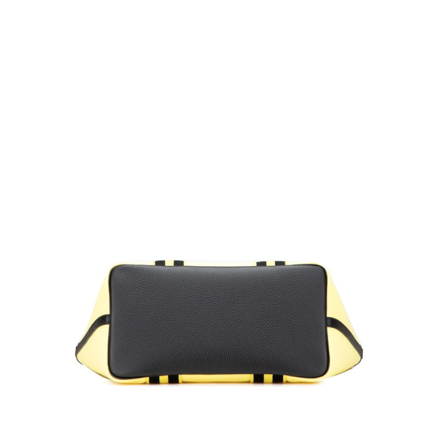 Hermes Pur Sangle Handbag Tote Bag Yellow Black Canvas Taurillon Clemence