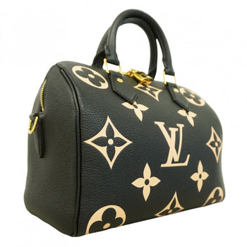 Louis Vuitton Monogram Empreinte Two-Tone Speedy Bandouliere 25 Handbag M58947 Black/Beige