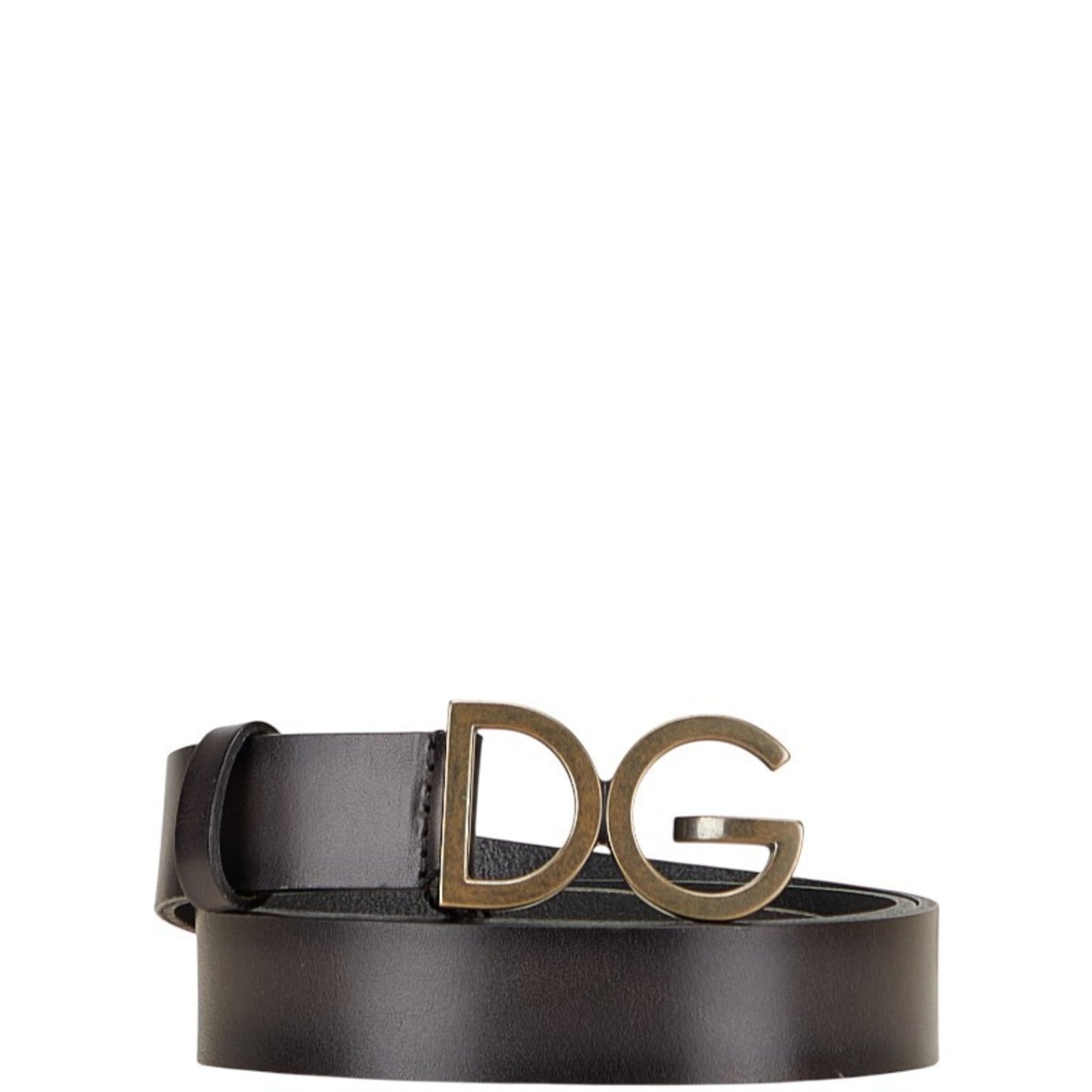 Dolce & Gabbana Dg Logo Belt 95.38 Bc3981 Black Leather