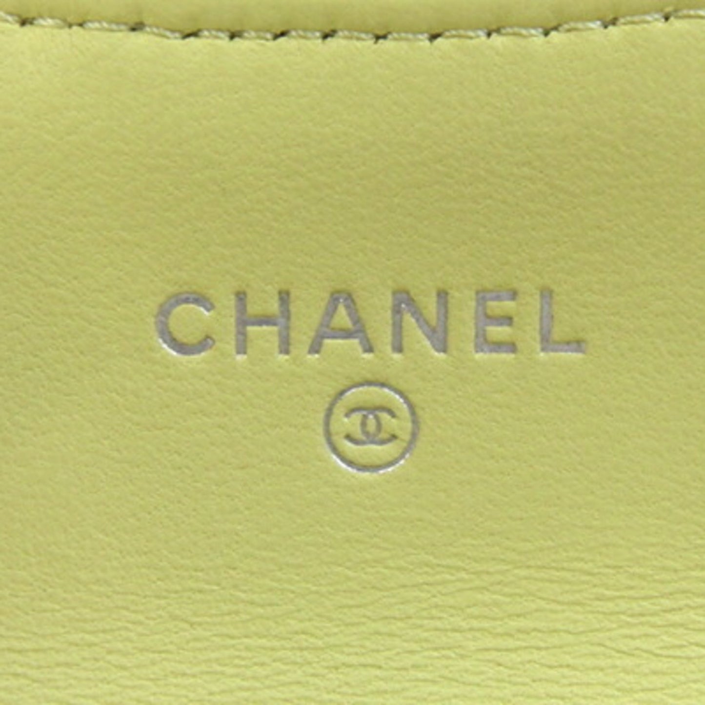 Chanel Card Case Matelasse Classic Flap Ap0214 Yellow Lambskin Business Holder Coin Coco Mark