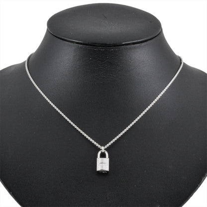 Hermes Herms Amulet Cadena Necklace 18K White Gold 9.4G Diamond