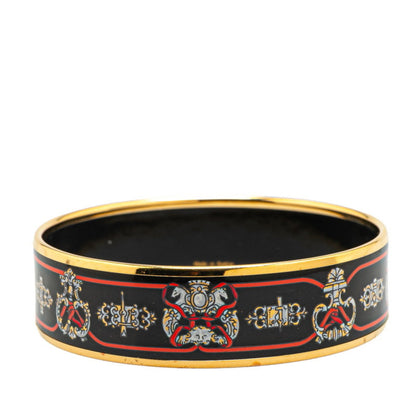 Hermes Gm Emaille Bangle In Gold