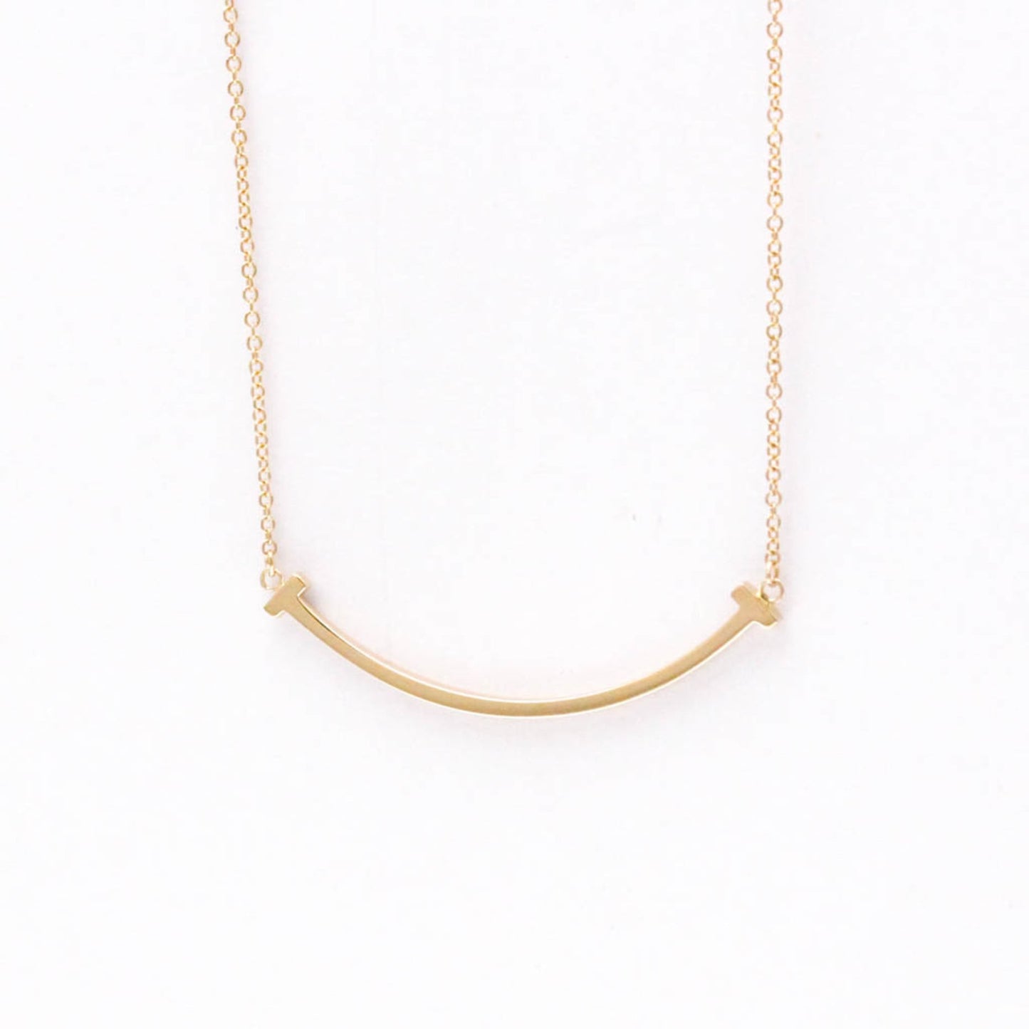 Tiffany Tiffany T Smile Small Necklace Pink Gold (18K) No Stone Women