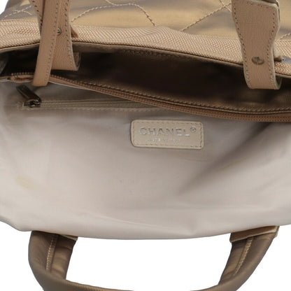 Chanel Paris Biarritz Pm Handbag Coated Canvas A34208 Gold