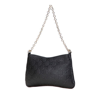 Gucci Gg Emblem Medium Chain Handbag/Shoulder Bag 2Way 815277 Black Leather