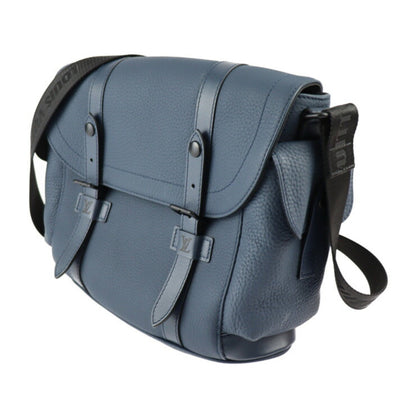 Louis Vuitton Christopher Messenger Shoulder Bag M58475 Taurillon Leather Blue Marine Black
