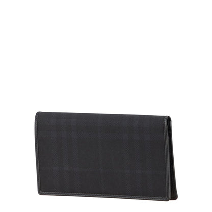 Burberry Check Long Wallet In Black