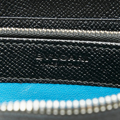 Bvlgari Man Round Zip Long Wallet Black Leather