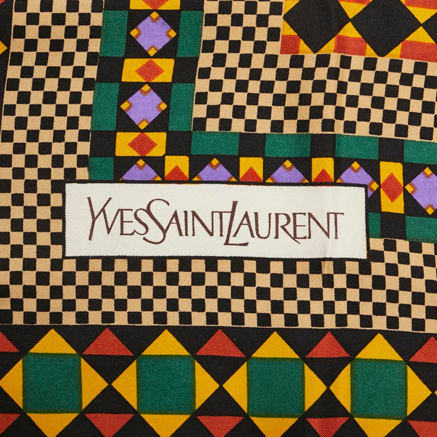Saint Laurent Geometric Motif Scarf