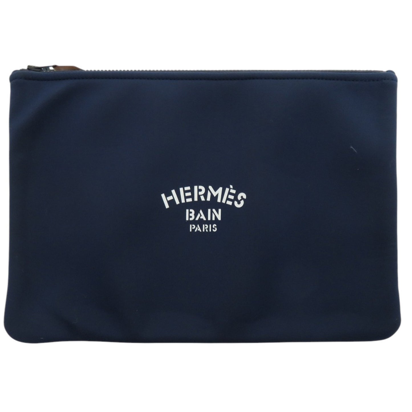 Unused Herms Neoban Gm Polyamide Elastane Blue Marine Pouch Bag Zs5Z Hermes